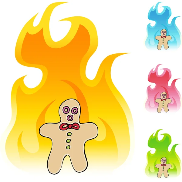 Gingerbread Man spindelväv ikonen — Stock vektor