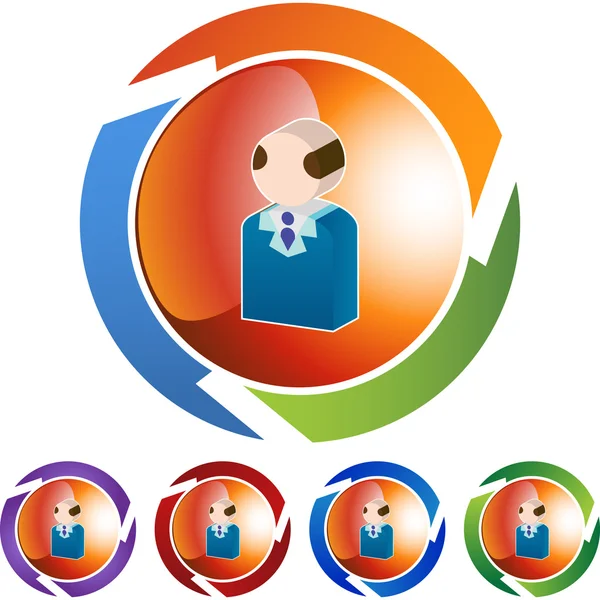 Senior zakenman web pictogram — Stockvector