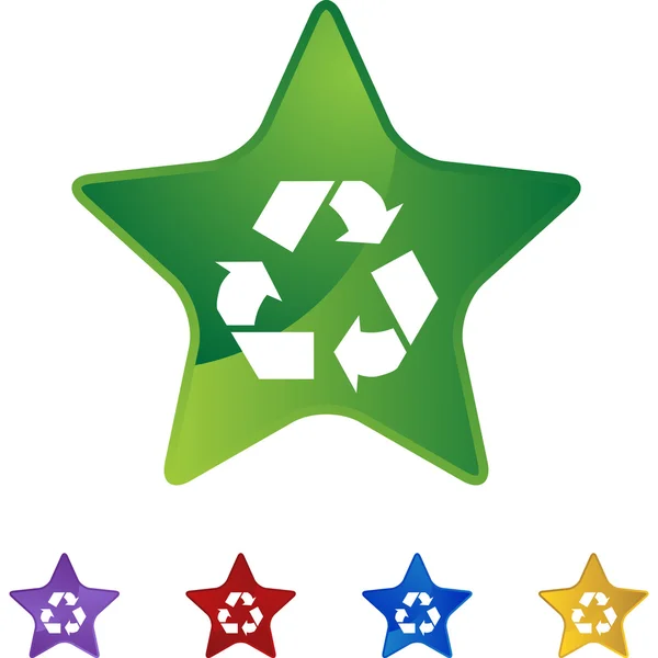 Webové tlačítko symbol recyklace — Stockový vektor