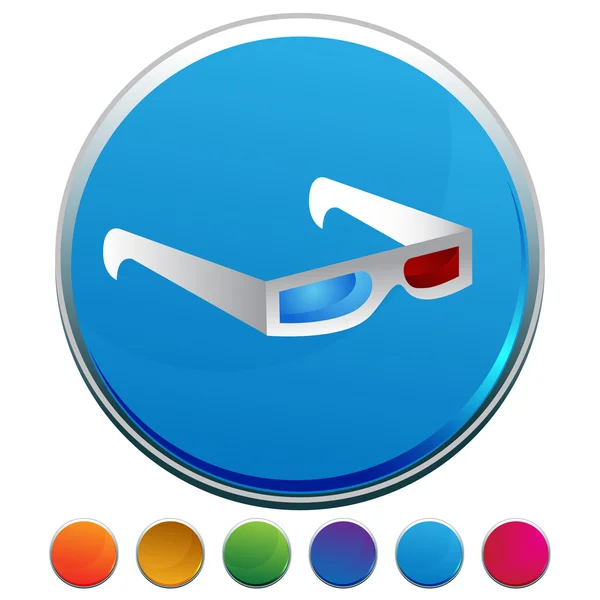 3D Glasses Button Set — Stock Vector