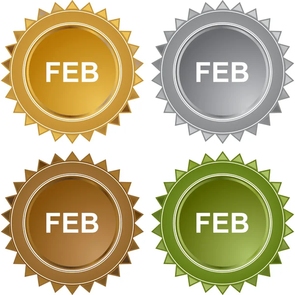 February web button — Stock Vector