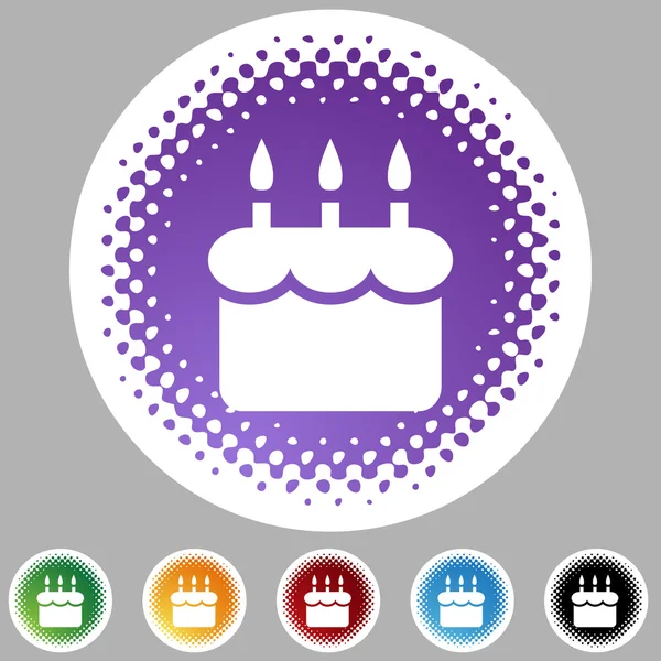 Birthday cake web button — Stock Vector