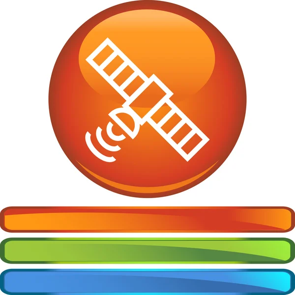 Satellite web button — Stock Vector