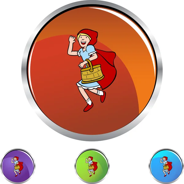 Riding Hood button — Stock Vector