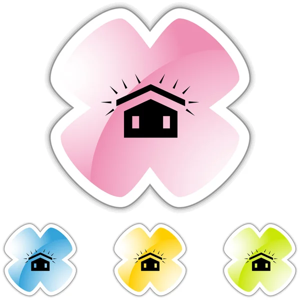 New Roof icon button — Stock Vector