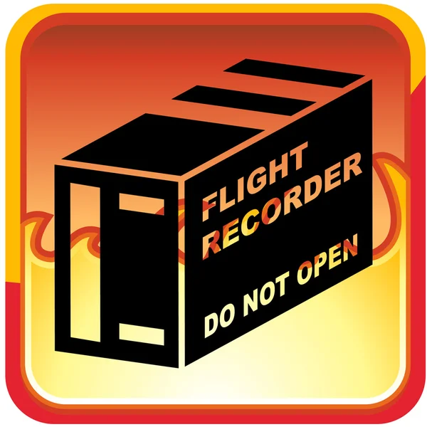 Botão ícone do gravador de voo — Vetor de Stock