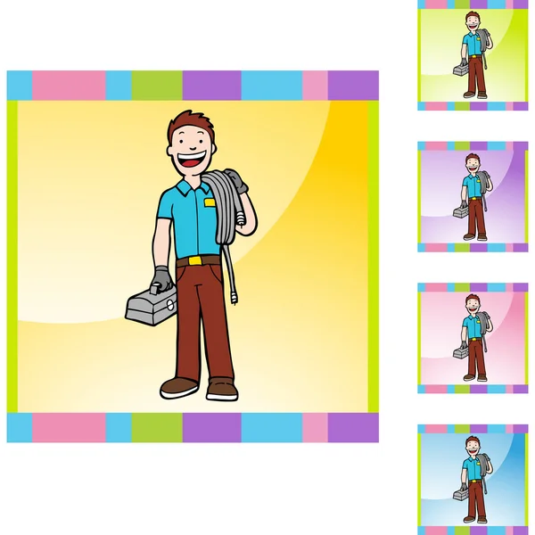 Cable Guy pókháló ikon — Stock Vector