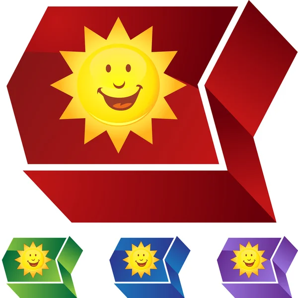 Lächelnde Sonne Web-Symbol — Stockvektor