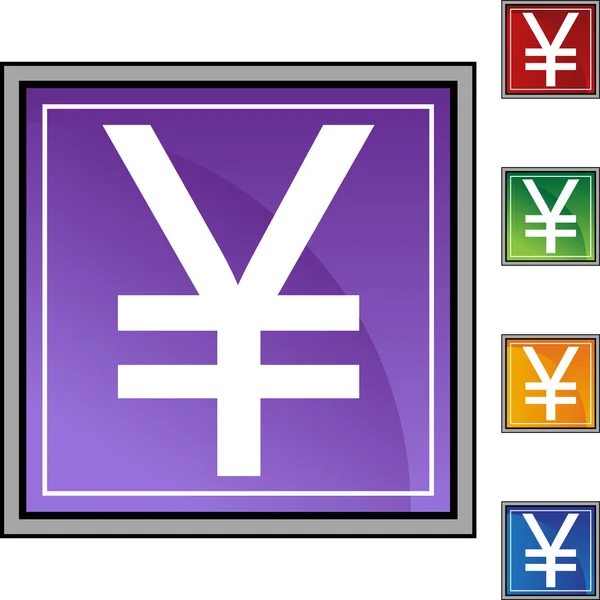 Yen Moeda botão web — Vetor de Stock