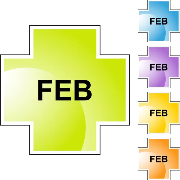 February web button — Stock Vector