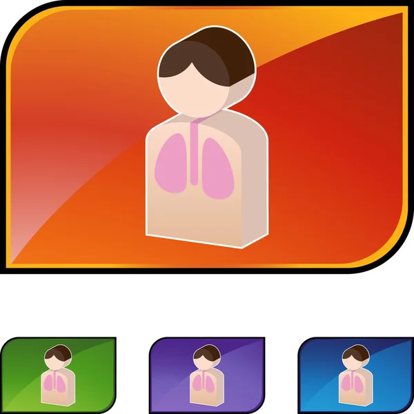 Płuc pacjenta tkanina ikona — Wektor stockowy