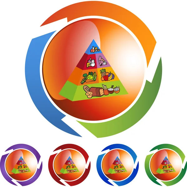 Bouton web pyramide alimentaire — Image vectorielle