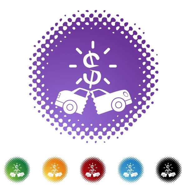 Broken Car web button — Stock Vector