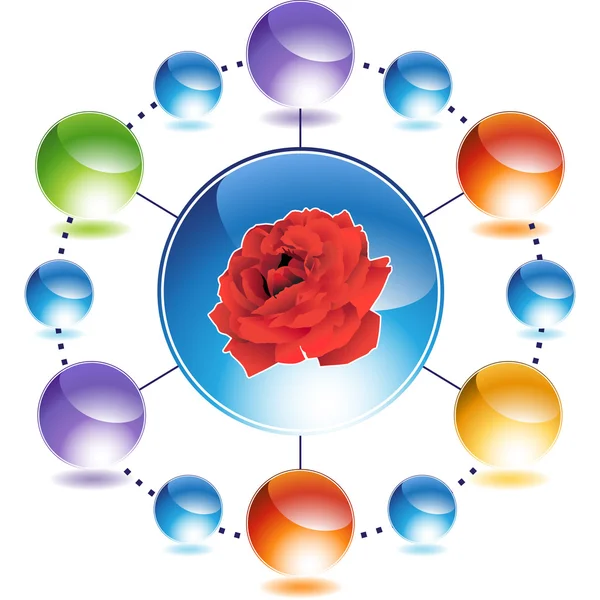 Rose icono web — Archivo Imágenes Vectoriales