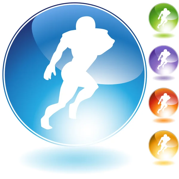 Reciever Football Crystal Icon — Stock Vector