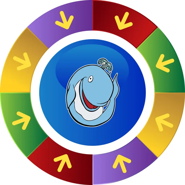 Whale web button — Stock Vector