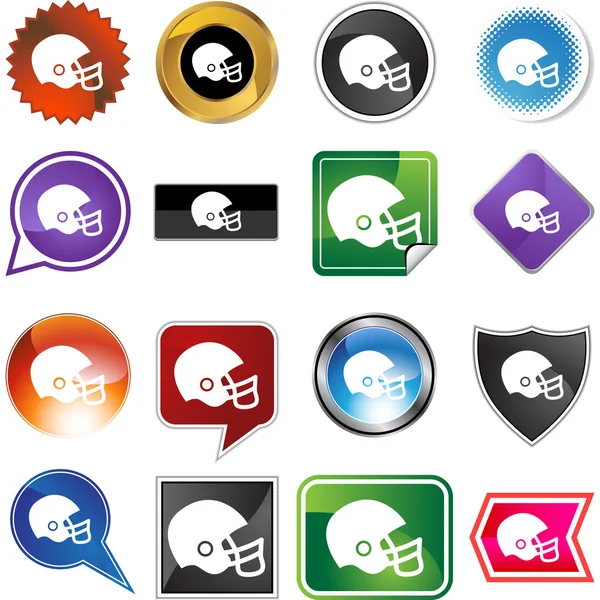 Football helmet web button — Stock Vector