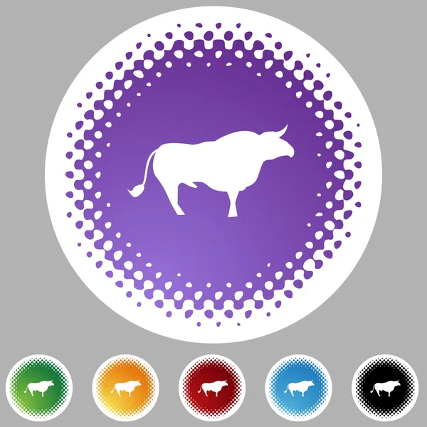 Bull Icon Set — Stock Vector