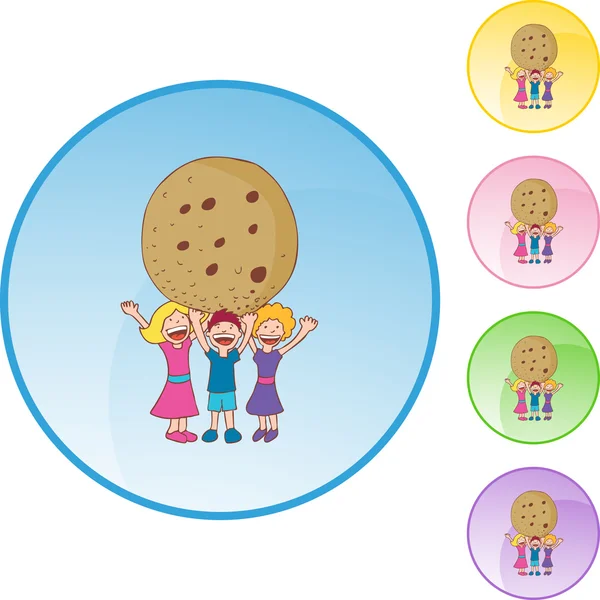 Icona gigante del sito Cookie — Vettoriale Stock