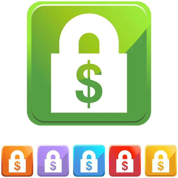 Bloqueo financiero icono web — Vector de stock