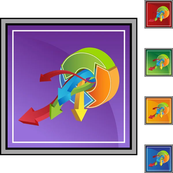 Processen diagramknappen web — Stock vektor