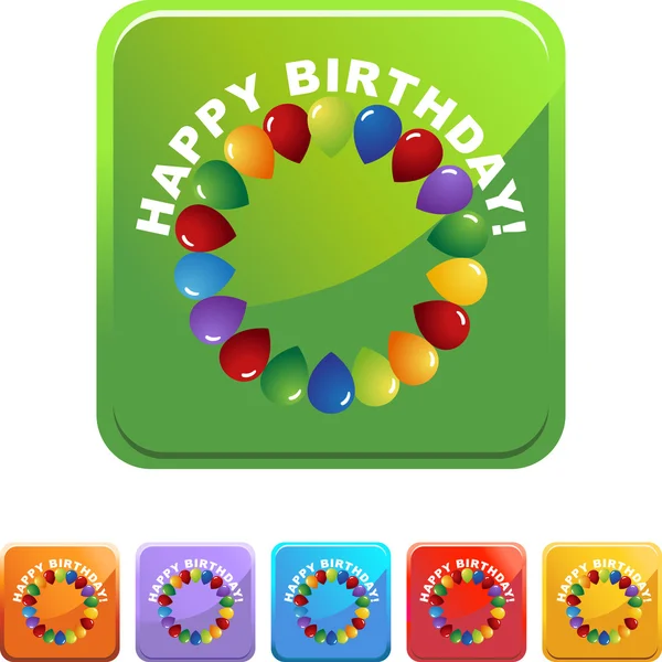 Feliz cumpleaños icono web — Archivo Imágenes Vectoriales