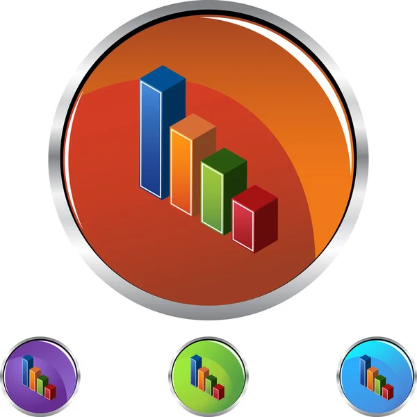 Staafdiagram web knop — Stockvector