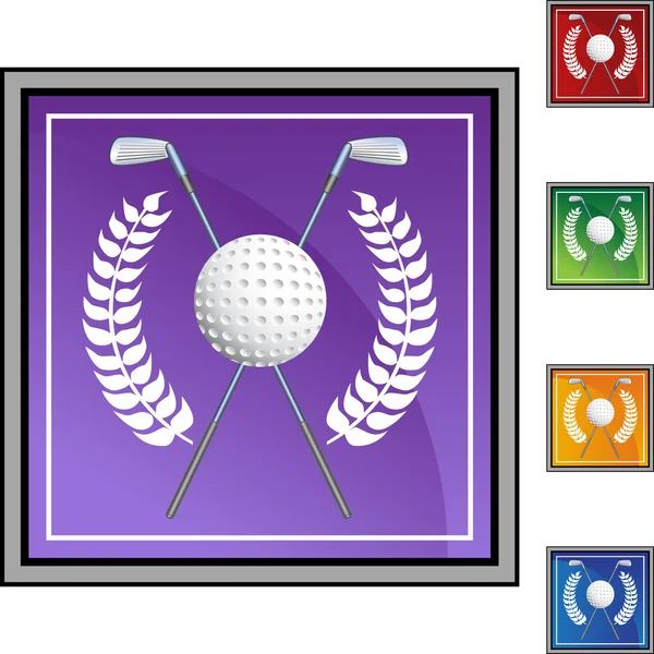 Golf krans spindelväv ikonen — Stock vektor