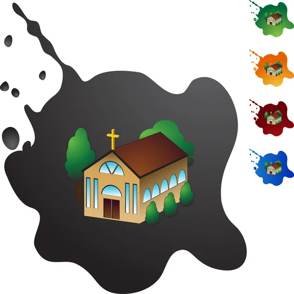 Igreja botão web —  Vetores de Stock