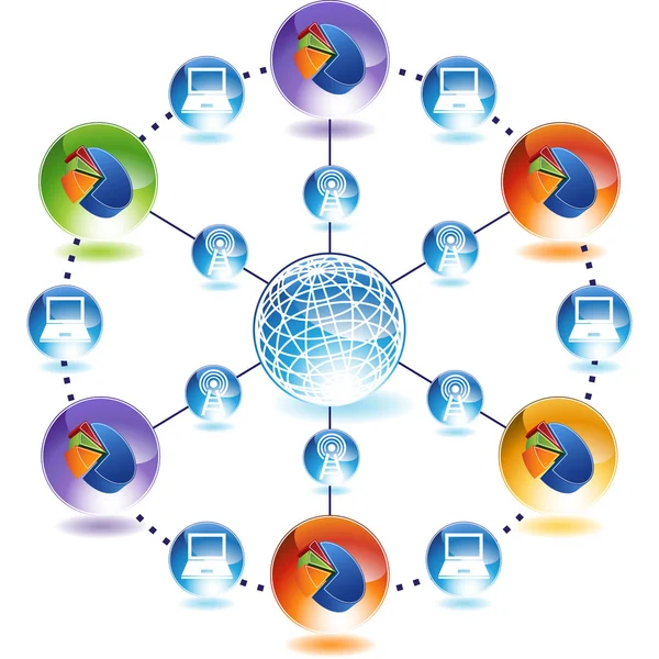 Pie Chart botón web — Archivo Imágenes Vectoriales