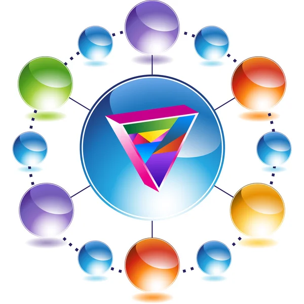 Meleg háromszög ikon gomb — Stock Vector