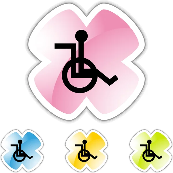 車椅子の web アイコン — ストックベクタ
