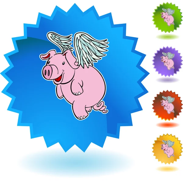 Flying Pig web icon — Stock Vector