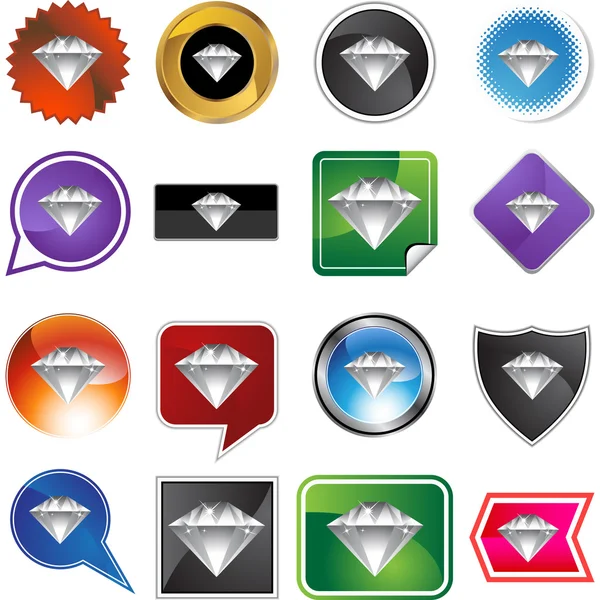 Diamant web knop — Stockvector