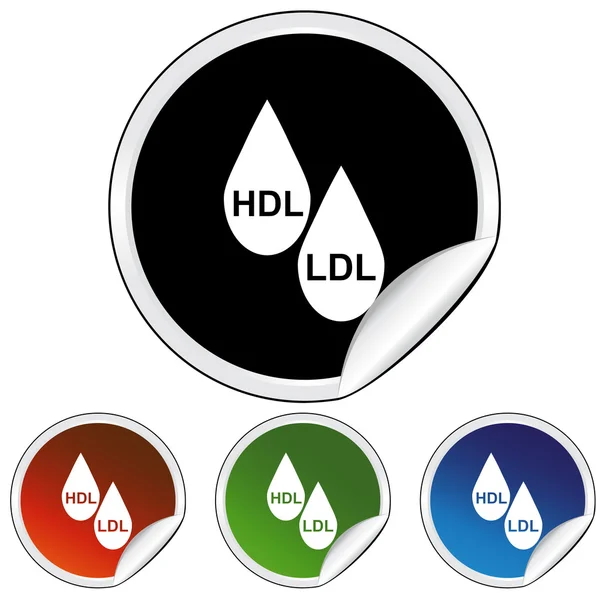 HDL Ldl kolesterol web düğmesi — Stok Vektör