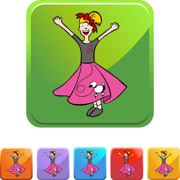 Girl fino köpeği etek düğme kümesi