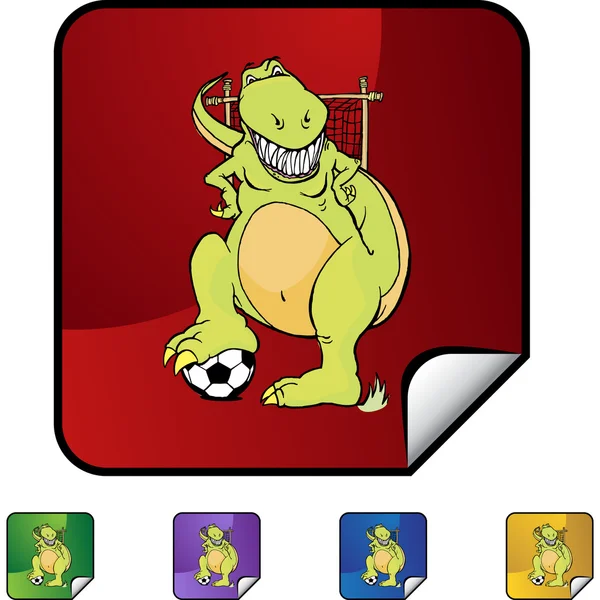 Fútbol Dinosaurio icono web — Vector de stock