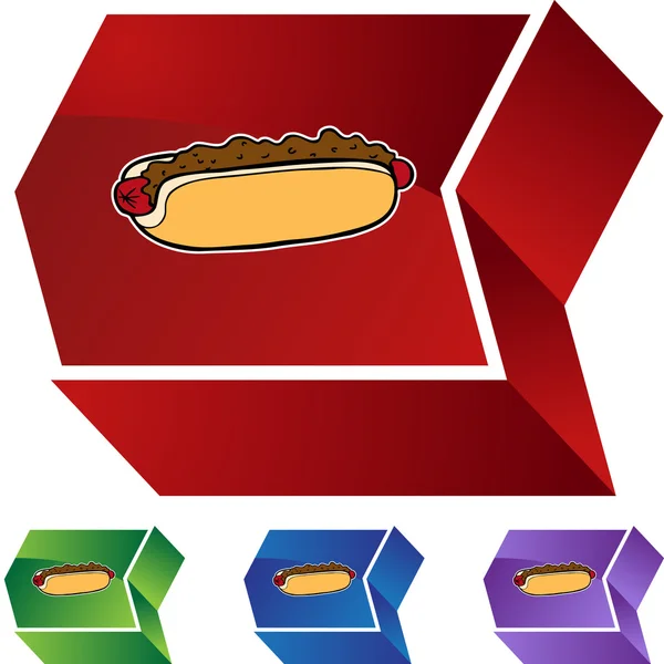 Chili dog icon button — Stock Vector