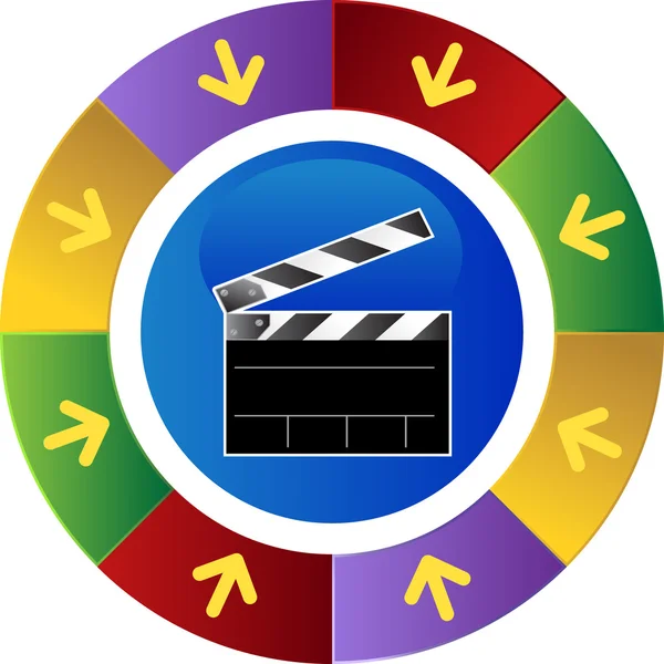 Movie Clapboard web button — Stock Vector