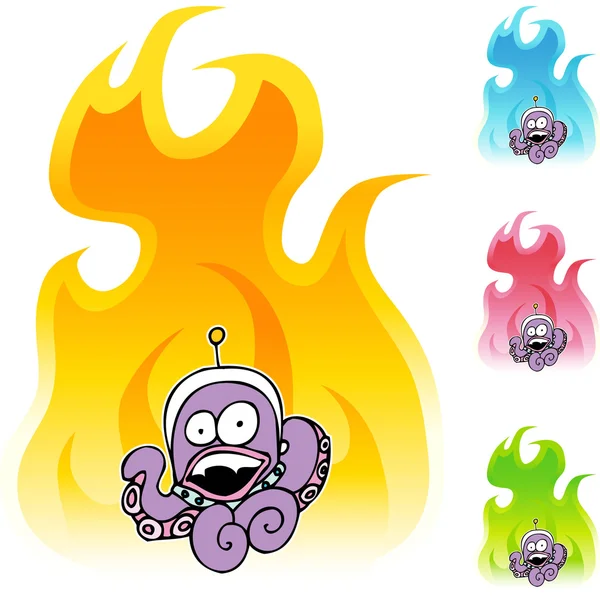 Pulpo Icono web extraterrestre — Vector de stock