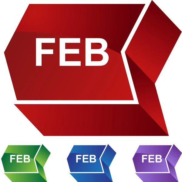February web button — Stock Vector