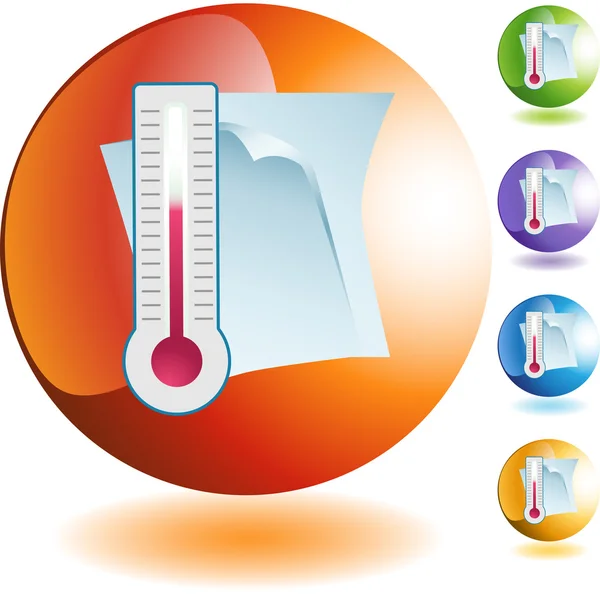Значок веб-документа о температуре — стоковый вектор