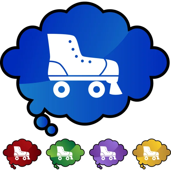 Rollerskate icon button — Stock Vector