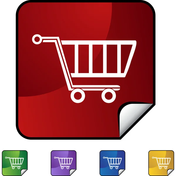 Shopping cart webben knappen — Stock vektor