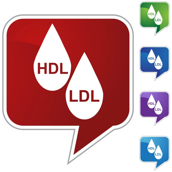 HDL Ldl kolesterol web düğmesi — Stok Vektör