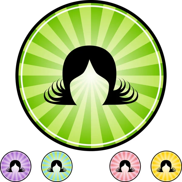 髪の拡張機能の web ボタン — ストックベクタ