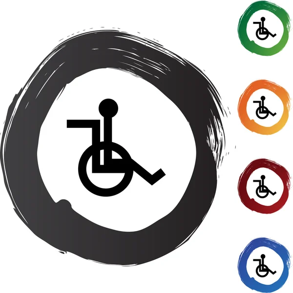 Tekerlekli sandalye web simgesi — Stok Vektör