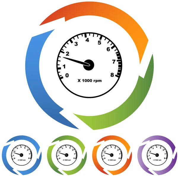 Ícone web do tacômetro —  Vetores de Stock