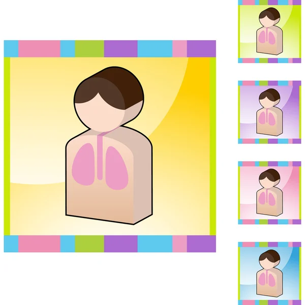 Πνεύμονα ασθενής web εικονίδιο — Διανυσματικό Αρχείο