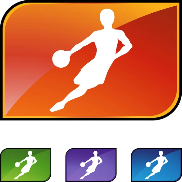 Basketball-Webbutton — Stockvektor